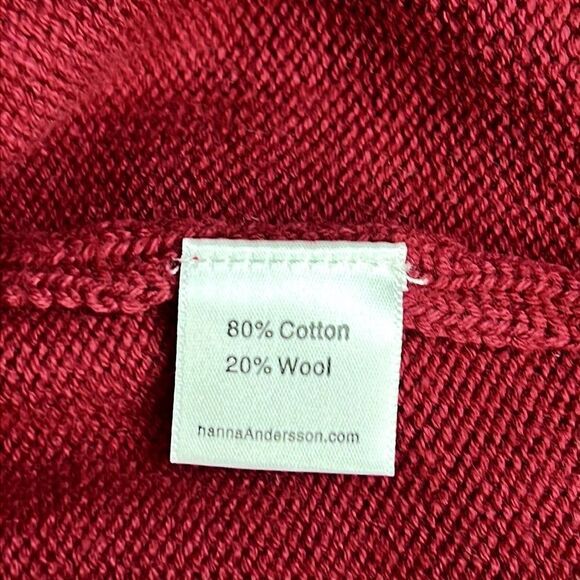 Hanna Andersson Short Sleeve Fair Isle Knit Sweater Burgundy Cotton Wool Dress 2 - Picture 10 of 12